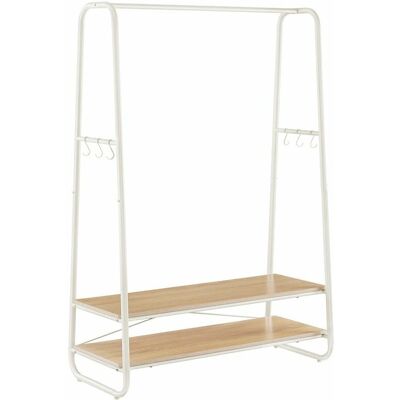 Vasagle RGR112W09 Kleiderständer - Bodenstehend, 6 Haken, Weiß Vasagle RGR112W09 Kleiderständer - Bodenstehend, 6 Haken, Weiß