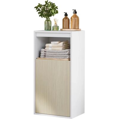 Armadio bagno a parete VASAGLE - Ripiani regolabili & Bianco/Beige Armadio bagno a parete VASAGLE - Ripiani regolabili & Bianco/Beige