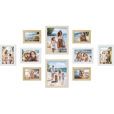 SONGMICS Natur Eiche, Wolkig Weiß, Beige - Bilderrahmen-Set SONGMICS Natur Eiche, Wolkig Weiß, Beige - Bilderrahmen-Set