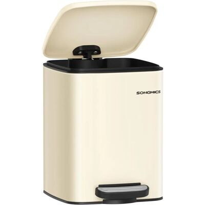SONGMICS Mülleimer - 6L Pedal Stahl Beige SONGMICS Mülleimer - 6L Pedal Stahl Beige