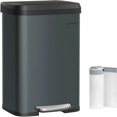 SONGMICS Kitchen Bin with Lid - 50L, Charcoal Grey + Black SONGMICS Kitchen Bin with Lid - 50L, Charcoal Grey + Black