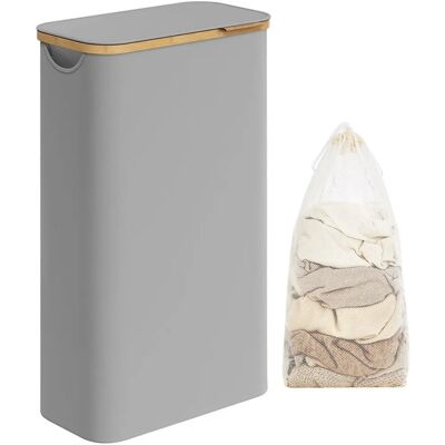 SONGMICS Wäschekorb mit Deckel, Grau - Wäschekorb SONGMICS Wäschekorb mit Deckel, Grau - Wäschekorb