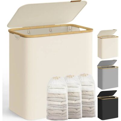 SONGMICS - Wäschekorb mit Deckel - Cremeweiß - Laundry basket SONGMICS - Wäschekorb mit Deckel - Cremeweiß - Laundry basket