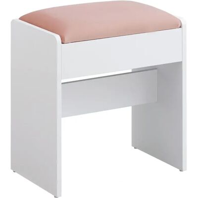 VASAGLE Weiße Rosa Samt Schminktischhocker - Hocker VASAGLE Weiße Rosa Samt Schminktischhocker - Hocker
