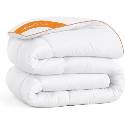 SONGMICS HOME Bettdecke - 220x240cm, 8 Schlaufen, 300 GSM, Karo-Steppung, King size SONGMICS HOME Bettdecke - 220x240cm, 8 Schlaufen, 300 GSM, Karo-Steppung, King size