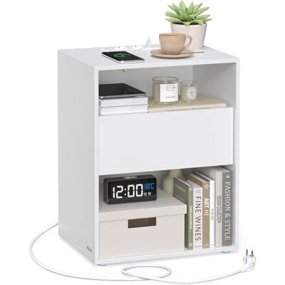 VASAGLE - LET776W01 - Bianco Opaco - Cassetto - Comodino VASAGLE - LET776W01 - Bianco Opaco - Cassetto - Comodino