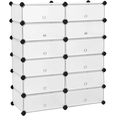 Estantería de Zapatos Modular Blanco - Organizador de Zapatos (12 Estantes) Estantería de Zapatos Modular Blanco - Organizador de Zapatos (12 Estantes)