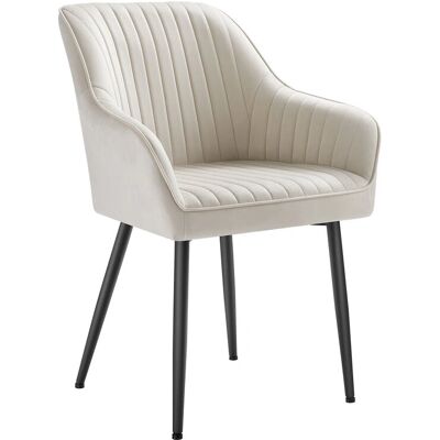 SONGMICS Beige Cappuccino / Noir d'Encre Dining Chair - Dining Chair SONGMICS Beige Cappuccino / Noir d'Encre Dining Chair - Dining Chair