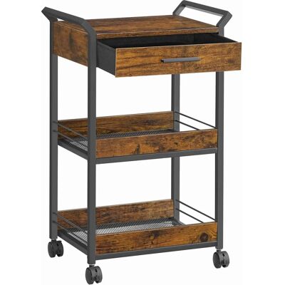 VASAGLE Marrone Rustico Nero Inchiostro Carrello di Stoccaggio - Carrello di Stoccaggio VASAGLE Marrone Rustico Nero Inchiostro Carrello di Stoccaggio - Carrello di Stoccaggio