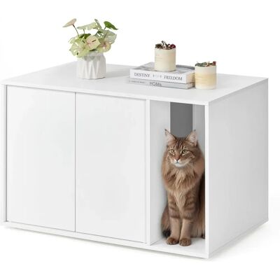 SONGMICS HOME Gabbia per lettiera gatto - Bianco neve, grande, moderno SONGMICS HOME Gabbia per lettiera gatto - Bianco neve, grande, moderno