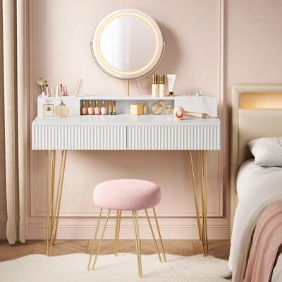 Ninguno Coiffeuse avec Tabouret et Miroir Pivotant - Dressing Table Ninguno Coiffeuse avec Tabouret et Miroir Pivotant - Dressing Table