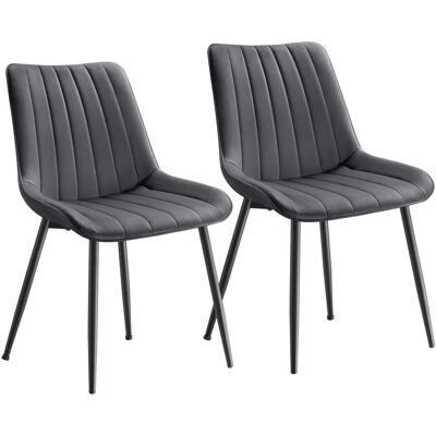 SONGMICS Grau + Tintenschwarz Esszimmerstuhl-Set - Ergonomischer Rücken SONGMICS Grau + Tintenschwarz Esszimmerstuhl-Set - Ergonomischer Rücken