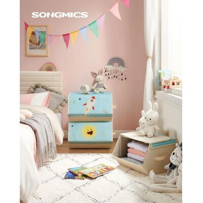Juego de Cajas de Juguetes SONGMICS - Tema Espacio - Azul, Beige Juego de Cajas de Juguetes SONGMICS - Tema Espacio - Azul, Beige