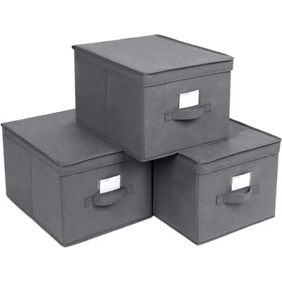 SONGMICS - Set 3 - Plegables - Tapas - Cajas de almacenamiento SONGMICS - Set 3 - Plegables - Tapas - Cajas de almacenamiento