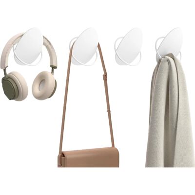 SONGMICS Parelmoer Wit 4 Wandhaken - Wandhaken SONGMICS Parelmoer Wit 4 Wandhaken - Wandhaken