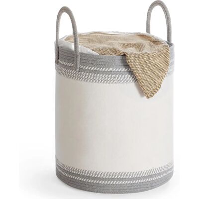 SONGMICS Taupe Gray Cotton Rope Laundry Basket - Laundry Basket SONGMICS Taupe Gray Cotton Rope Laundry Basket - Laundry Basket