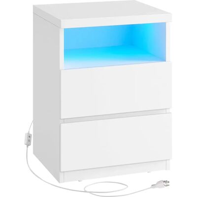 VASAGLE - LET634W02 - White - Drawers - Nightstand VASAGLE - LET634W02 - White - Drawers - Nightstand