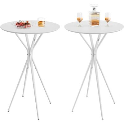 VASAGLE White Round Cocktail Table - Bar Table VASAGLE White Round Cocktail Table - Bar Table