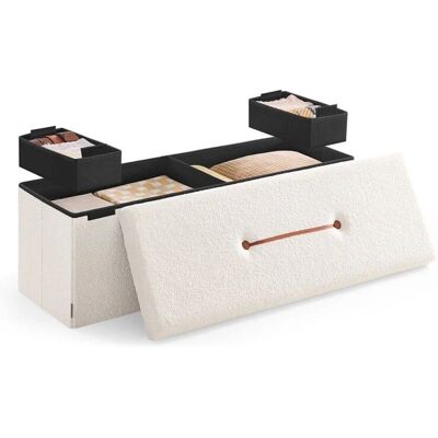Pouf contenitore SONGMICS - Pieghevole, 38x110x38cm, Bianco Crema Pouf contenitore SONGMICS - Pieghevole, 38x110x38cm, Bianco Crema