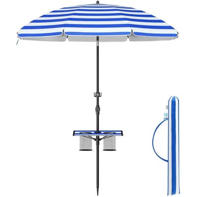 SONGMICS Ombrellone da Giardino Blu Bianco UPF 50+ 30° Inclinabile SONGMICS Ombrellone da Giardino Blu Bianco UPF 50+ 30° Inclinabile