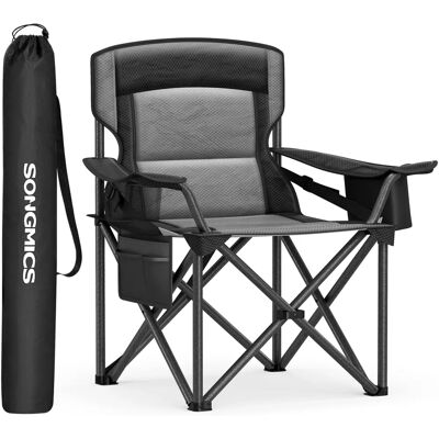 Sedia da Campeggio SONGMICS Nero Inchiostro - Pieghevole, Schienale Alto, Porta Bicchiere Sedia da Campeggio SONGMICS Nero Inchiostro - Pieghevole, Schienale Alto, Porta Bicchiere