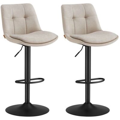VASAGLE LJB095 - Crème - Tapissage en flanelle - Lot de 2 tabourets de bar - Publicité VASAGLE LJB095 - Crème - Tapissage en flanelle - Lot de 2 tabourets de bar - Publicité
