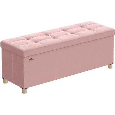 Banquette de rangement SONGMICS - Rose pastel - 38x110x40cm - Siège en velours - 112L - Jusqu'à 300kg Banquette de rangement SONGMICS - Rose pastel - 38x110x40cm - Siège en velours - 112L - Jusqu'à 300kg