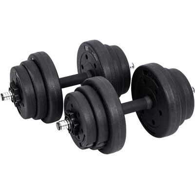SONGMICS Adjustable Dumbbells Set - 2 x 10kg with Extra Barbell - Fitness Equipment SONGMICS Adjustable Dumbbells Set - 2 x 10kg with Extra Barbell - Fitness Equipment