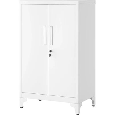 Armoire métallique multifonction mate blanche SONGMICS - 60L - Publicité Armoire métallique multifonction mate blanche SONGMICS - 60L - Publicité