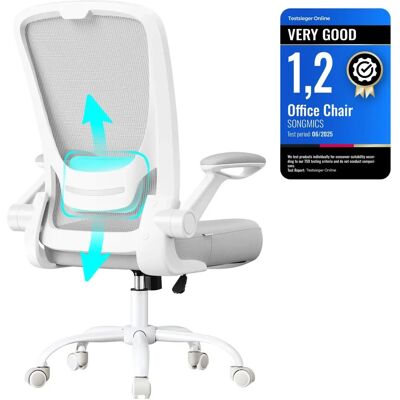 SONGMICS Bürostuhl mit Wippfunktion, Klappbare Armlehnen - Büro-Stuhl SONGMICS Bürostuhl mit Wippfunktion, Klappbare Armlehnen - Büro-Stuhl