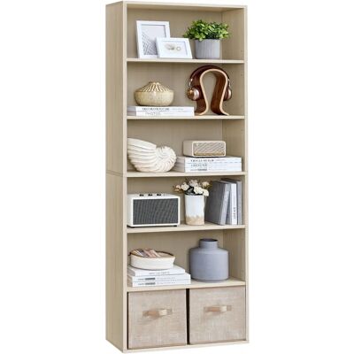 VASAGLE Naturbeige 6-stöckiges Regal - Offenes Bücherregal - Skandinavischer Stil VASAGLE Naturbeige 6-stöckiges Regal - Offenes Bücherregal - Skandinavischer Stil