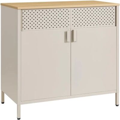 SONGMICS Aufbewahrungsschrank mit verstellbarem Regal - Sandbeige & Naturbeige SONGMICS Aufbewahrungsschrank mit verstellbarem Regal - Sandbeige & Naturbeige