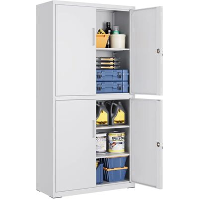 Armoire en acier SONGMICS - 4 portes, étagères réglables - Rangement - Publicité Armoire en acier SONGMICS - 4 portes, étagères réglables - Rangement - Publicité