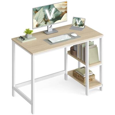 VASAGLE Scrivania Beige Naturale Bianco Perla - Scrivania VASAGLE Scrivania Beige Naturale Bianco Perla - Scrivania