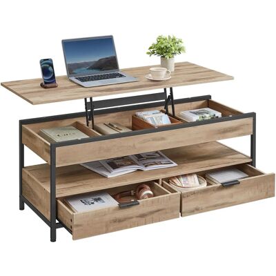 Table basse avec plateau relevable et rangement - VASAGLE - Publicité Table basse avec plateau relevable et rangement - VASAGLE - Publicité