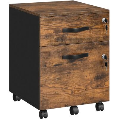 VASAGLE Verriegelbarer Aktenschrank - 2 Schubladen, 5 Rollen, A4 & Briefpapier VASAGLE Verriegelbarer Aktenschrank - 2 Schubladen, 5 Rollen, A4 & Briefpapier