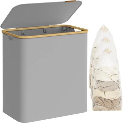 Songmics - Cesto de Ropa Sucia con Tapa - 3 Compartments - 150 L - Laundry Hamper Songmics - Cesto de Ropa Sucia con Tapa - 3 Compartments - 150 L - Laundry Hamper
