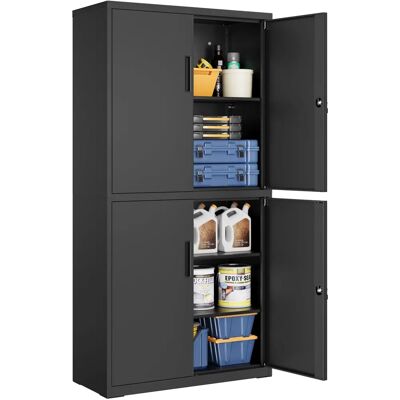 Armoire en acier SONGMICS avec 4 portes - Rangement pour bureau ou garage Armoire en acier SONGMICS avec 4 portes - Rangement pour bureau ou garage