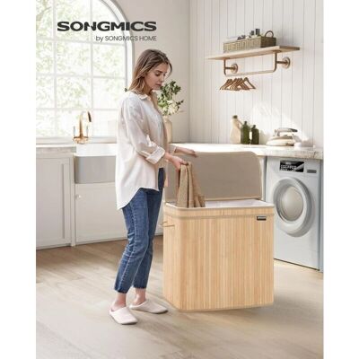 Cesto de ropa sucia con tapa - Bambú - 150 L Cesto de ropa sucia con tapa - Bambú - 150 L