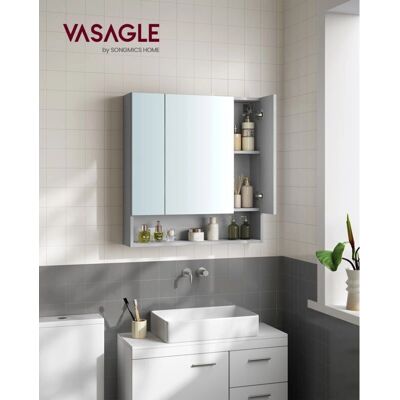 VASAGLE Armario de Baño con Puertas de Espejo - Espejo de Pared, 70 cm VASAGLE Armario de Baño con Puertas de Espejo - Espejo de Pared, 70 cm