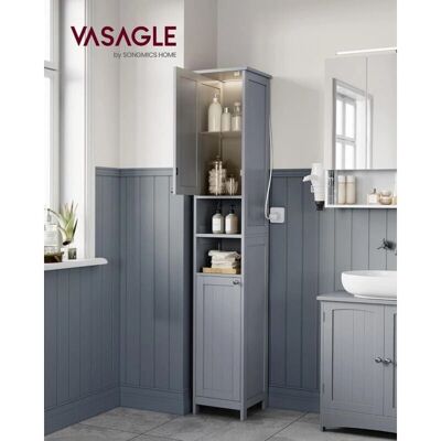 Armario Alto de Baño VASAGLE con Iluminación - Almacenaje Delgado - Estantes Ajustables - Compartimentos Abiertos - Espacio Pequeño Armario Alto de Baño VASAGLE con Iluminación - Almacenaje Delgado - Estantes Ajustables - Compartimentos Abiertos - Espacio Pequeño