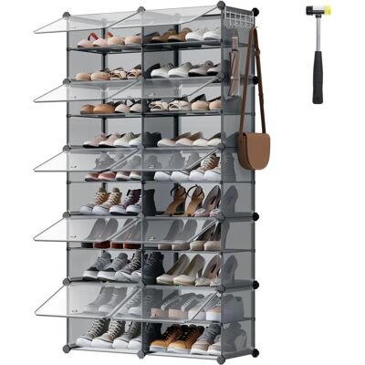 SONGMICS Étagère à chaussures - Modulaire, 10 compartiments, portes - Publicité SONGMICS Étagère à chaussures - Modulaire, 10 compartiments, portes - Publicité