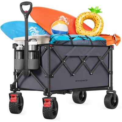 SONGMICS Foldable Garden Trolley with Handle and Removable Wheels - Garden Trolley SONGMICS Foldable Garden Trolley with Handle and Removable Wheels - Garden Trolley