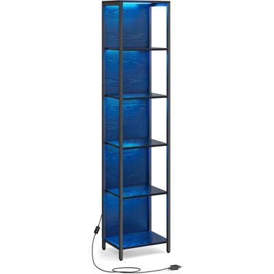 Vasagle - 6-Shelf LED Bookcase - 30.3 x 40 x 178.6 cm Vasagle - 6-Shelf LED Bookcase - 30.3 x 40 x 178.6 cm