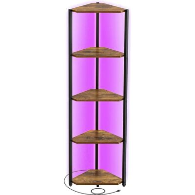 VASAGLE Corner Shelf with Adjustable LED Lights - Storage & Display VASAGLE Corner Shelf with Adjustable LED Lights - Storage & Display