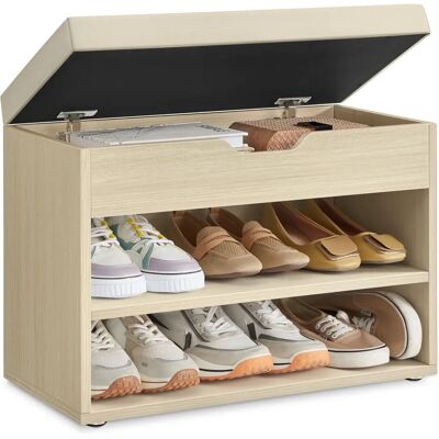 VASAGLE - Zapatero Bench - 30x60x44 cm - PU Cushion - Shoe Storage Bench VASAGLE - Zapatero Bench - 30x60x44 cm - PU Cushion - Shoe Storage Bench