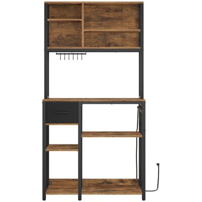 Estantería de Cocina VASAGLE con Multienchufe, Cajón de Tela, Estantes Ajustables - Estante de Cocina Estantería de Cocina VASAGLE con Multienchufe, Cajón de Tela, Estantes Ajustables - Estante de Cocina