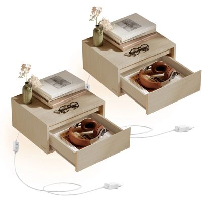 VASAGLE Mesita Colgante - 35x40x18 cm - Luz LED de 3 tonos - Mesita de Noche VASAGLE Mesita Colgante - 35x40x18 cm - Luz LED de 3 tonos - Mesita de Noche