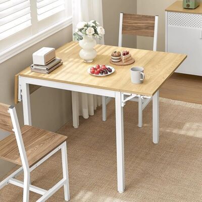 Mesa de Comedor VASAGLE Roble Natural y Blanco Nube - Mesa Extensible Mesa de Comedor VASAGLE Roble Natural y Blanco Nube - Mesa Extensible