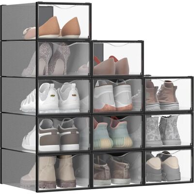 SONGMICS Shoe Storage Box - Transparent/Black Ink - up to Size 43 SONGMICS Shoe Storage Box - Transparent/Black Ink - up to Size 43
